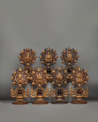 Buddhist King Queen Statue Set