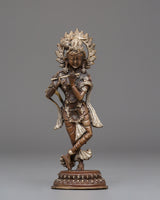 Handcrafted Krishna Copper Statue