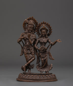 Krishna and Radha Brass Statue