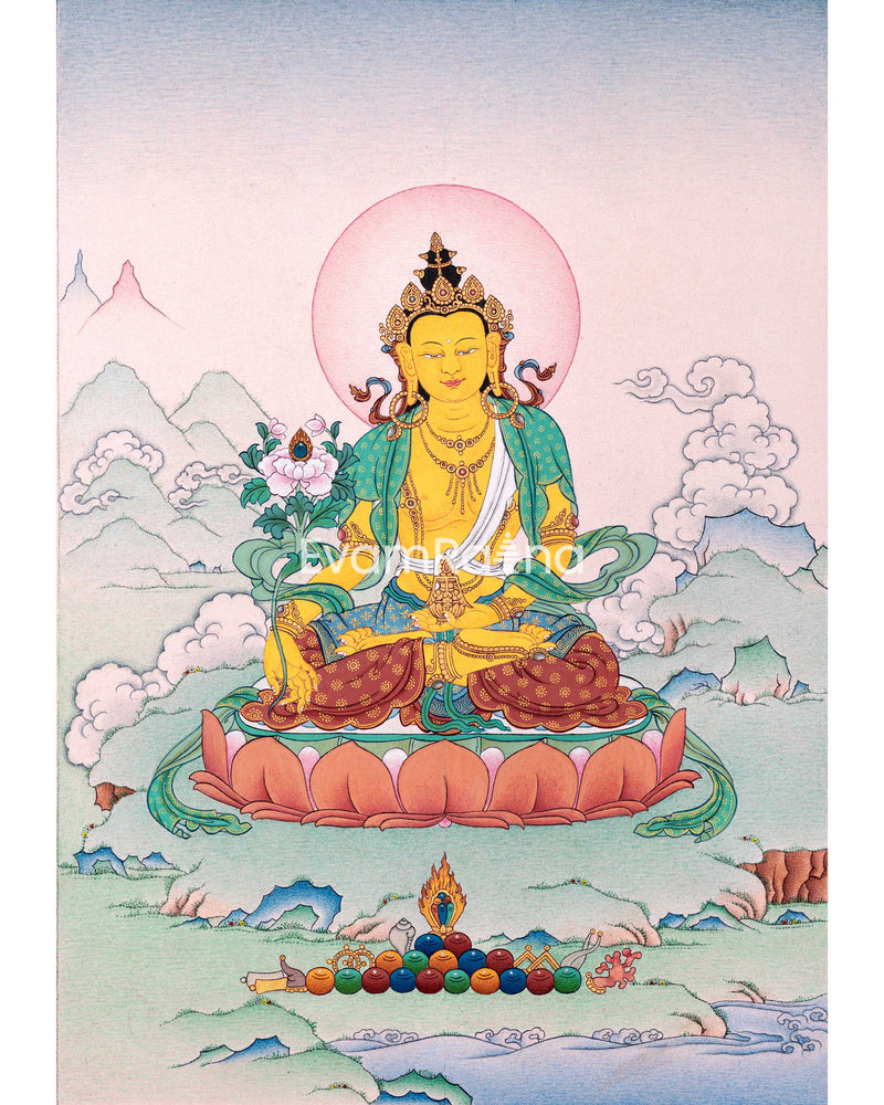 Kshitigarbha: Bodhisattva of Earth Thangka