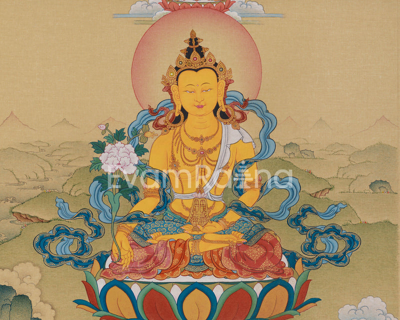 Kṣitigarbha Bodhisattva Thangka | Compassionate Guardian of Souls