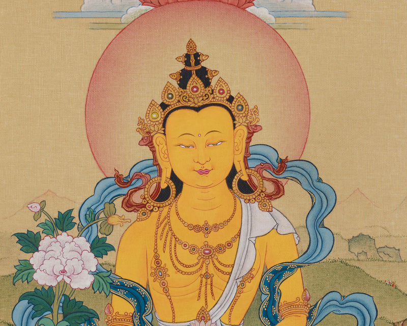 Kṣitigarbha Bodhisattva Thangka | Compassionate Guardian of Souls