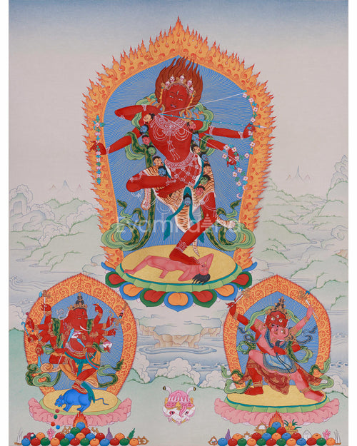 Sacred Dakini Kurukulla Thangka | Tibetan Semi-Wrathful Deity