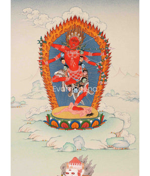 Hand-Painted Himalayan Thangka For Kurukulla Mantra Pratice