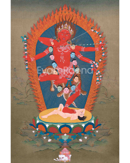 Kurukulla's Divine Presence in Thangka Art | Thangka for Empowered Living | Wall Art