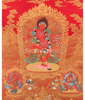 Rare Kurukulla Thangka With Ganesh and Takiraja