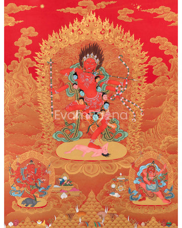 Rare Kurukulla Thangka With Ganesh and Takiraja