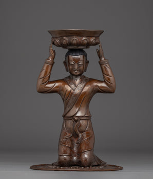 Copper Lamp Stand | Handcrafted Spiritual Lamp
