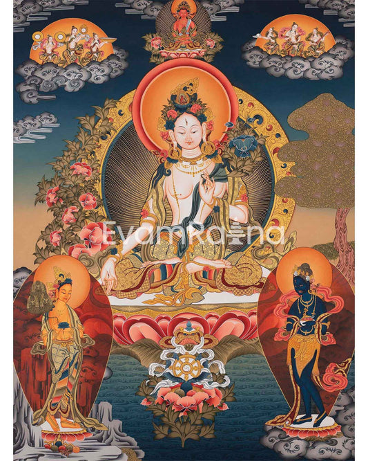 Large Arya Tara Tibetan Thangka 