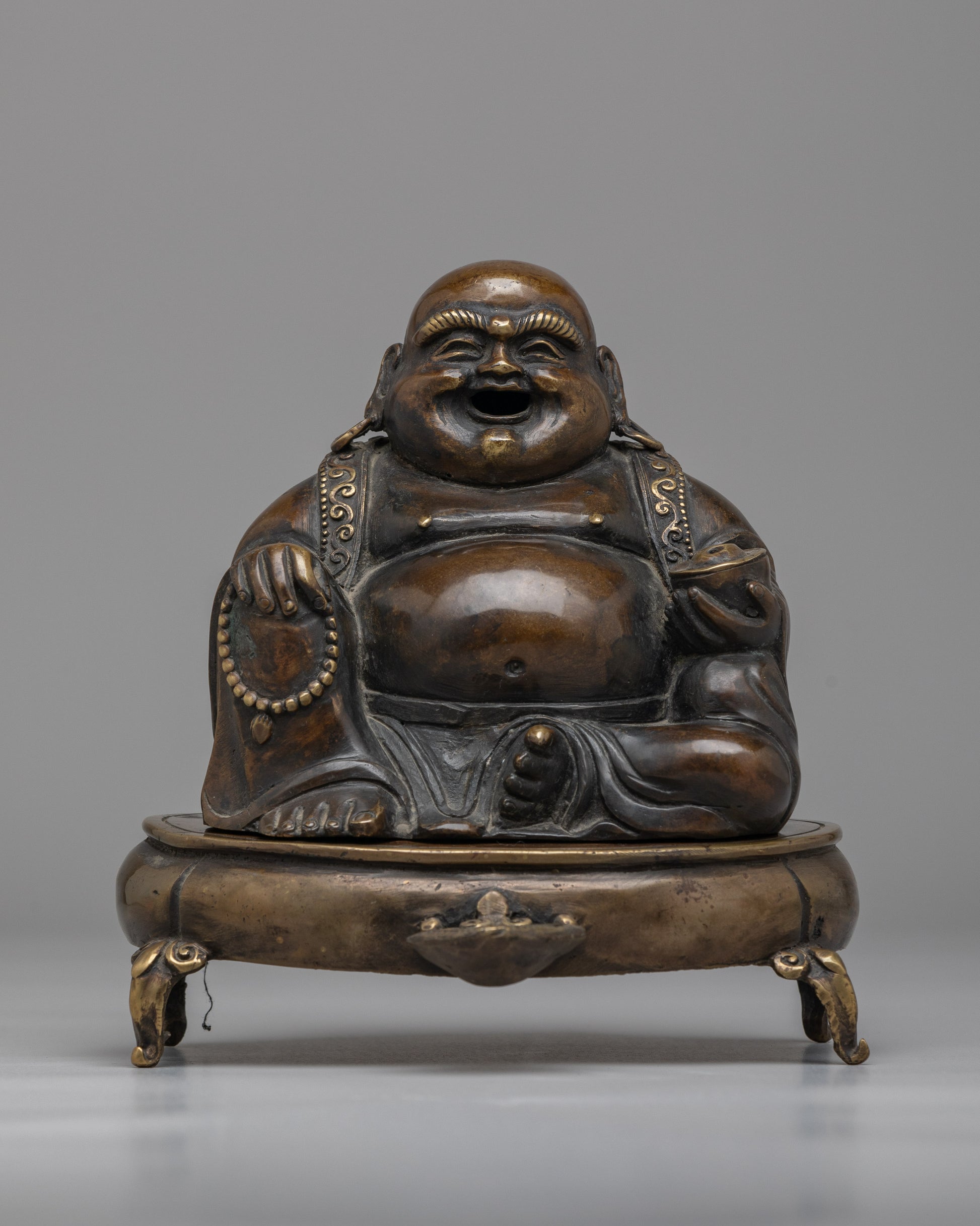 Incense Burner lauging BUddha