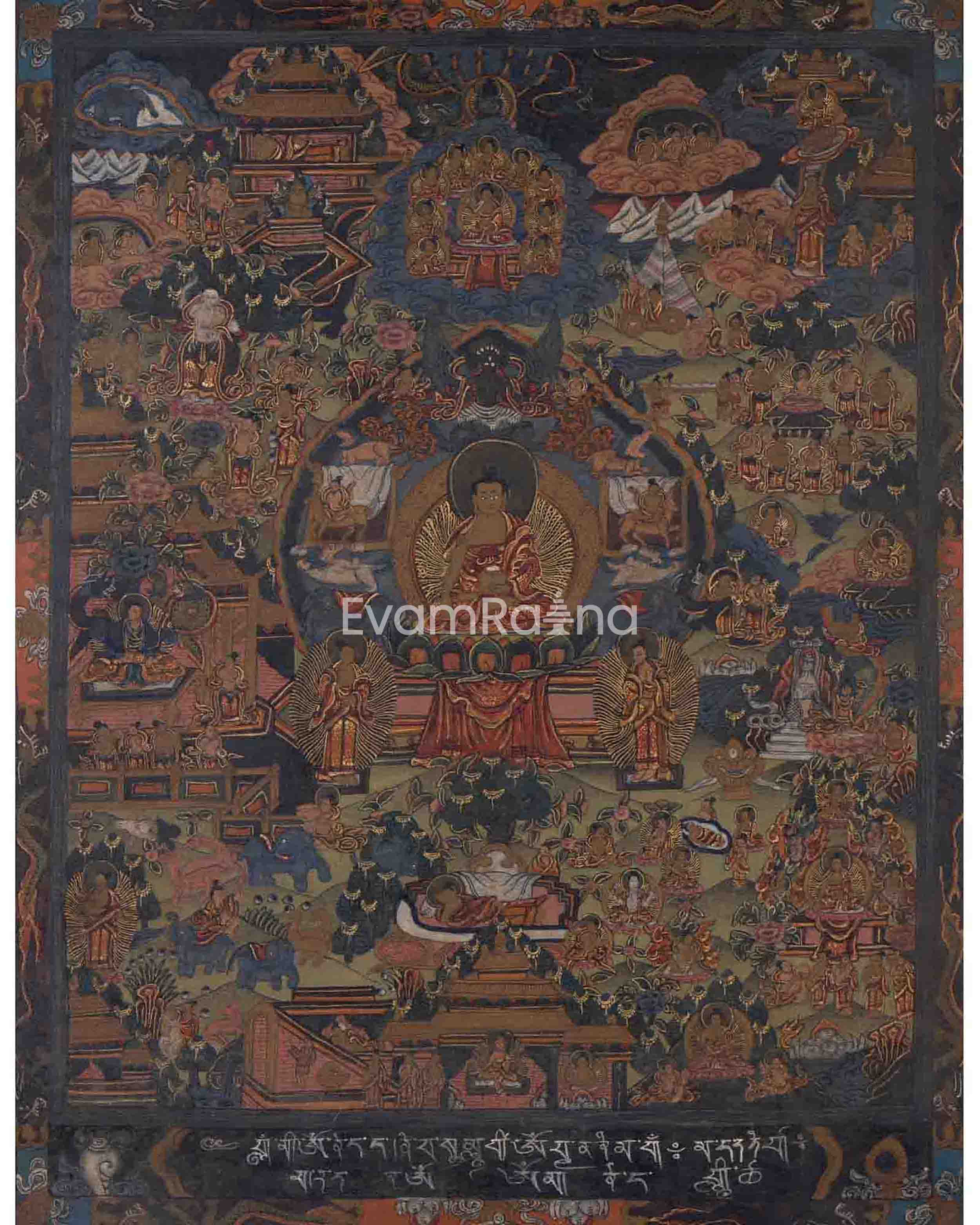 Shakyamuni Buddha Life Story Thangka