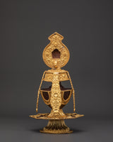 Buddhist Oxidized Copper Life Vase
