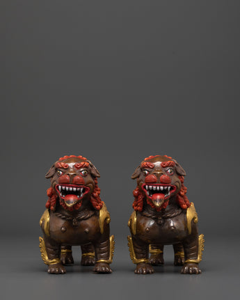 Buddhist Protector Lion Pair