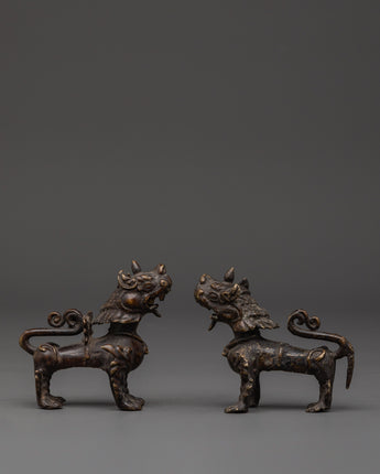 Handcrafted Bronze Lion Set