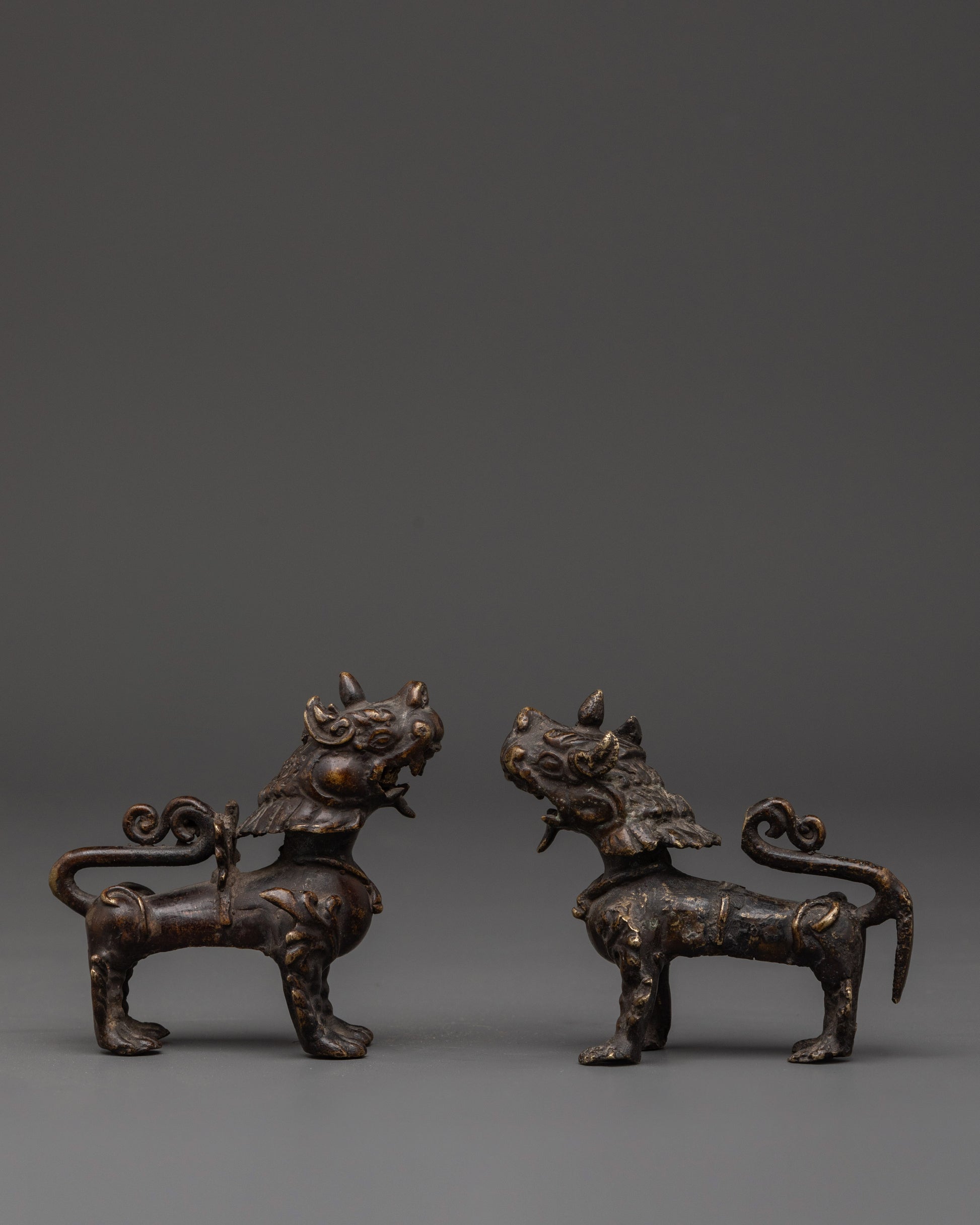 Handcrafted Bronze Lion Set