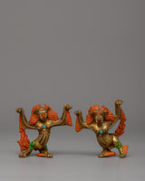Standing Lion Statue Set