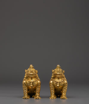 Handmade Lion Set Sculpture 
