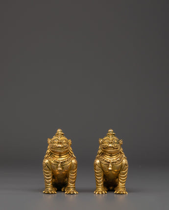Handmade Lion Set Sculpture 