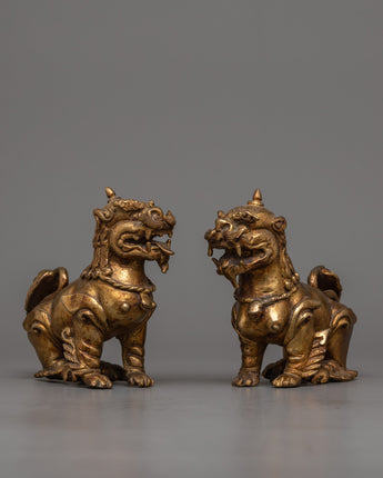 Copper Lion Set statue