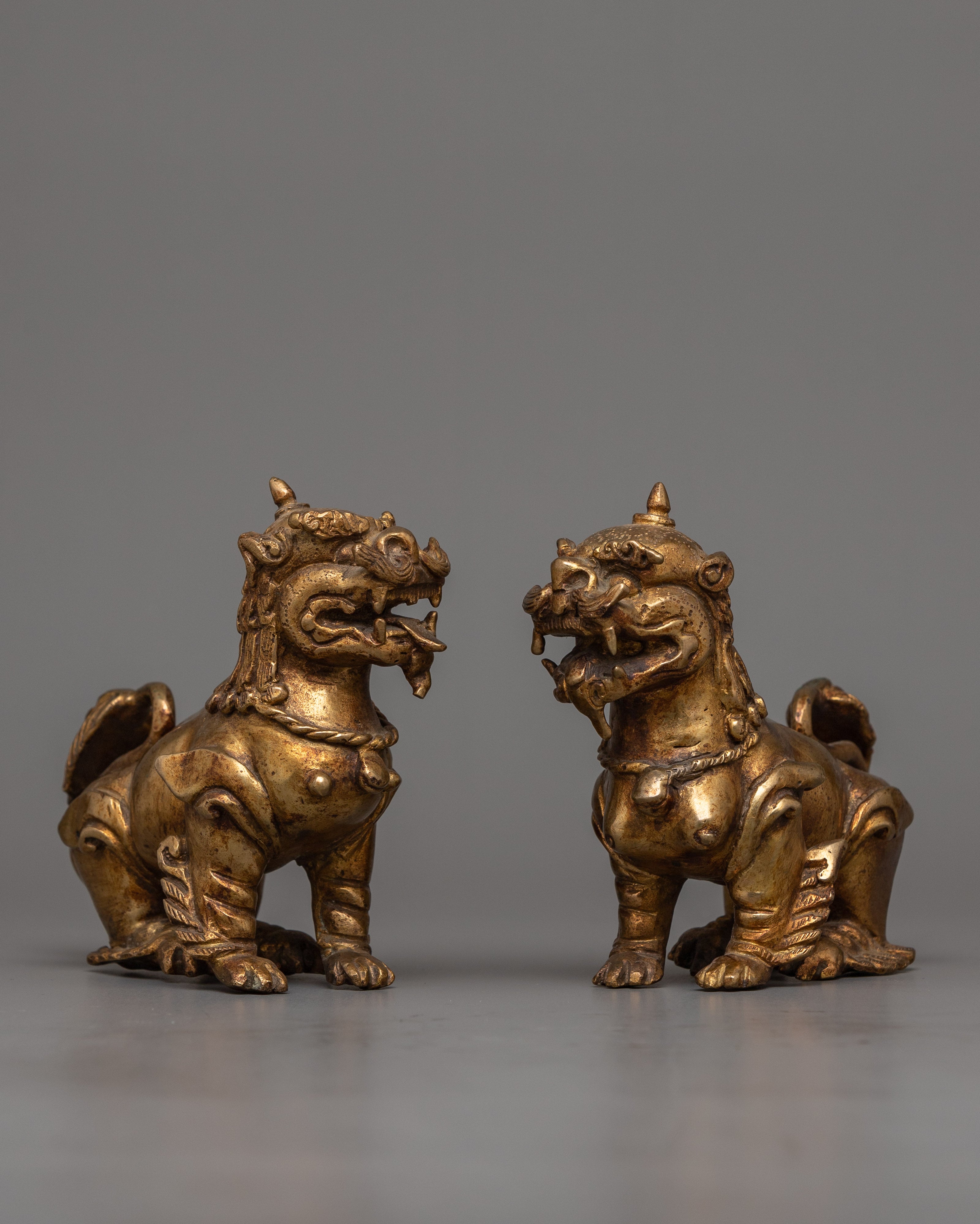 Copper Lion Set statue