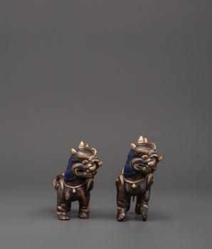 tibetan-snow-lion-statue-set