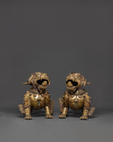 Mythical Lion Statue Set
