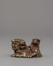 White Metal Lion Statue