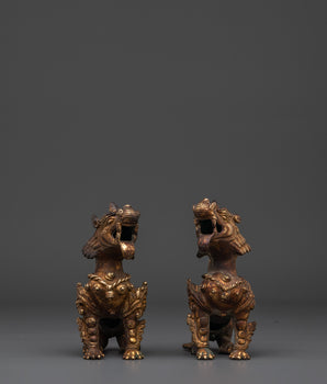Handcrafted Lion Statue Set for Home Decor