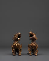 Handcrafted Lion Statue Set for Home Decor