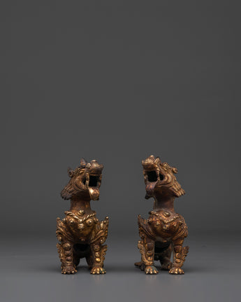 Handcrafted Lion Statue Set for Home Decor