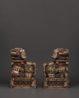 tibetan-lion-statue-set