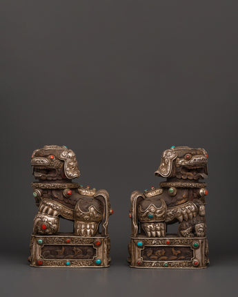tibetan-lion-statue-set
