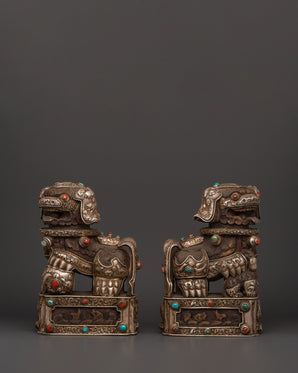 tibetan-lion-statue-set