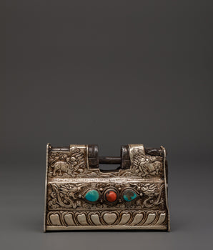 Tibetan Silver Padlock With Key