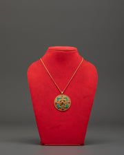 Gold Plated Locket with Turquoise | Elegant Pendant for Protection
