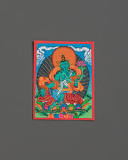 Green Tara Locket Thangka 