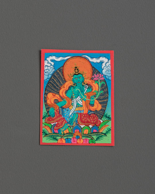 Green Tara Locket Thangka | Himalayan Devotional Art