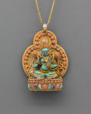Buddhist Healing Ghau Box Pendant | Spiritual Protection Jewelry