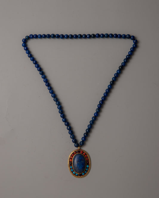  Lapis Lazuli Bead Necklace