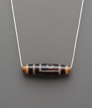 Dzi  Bead Pendant | Sacred Protection Amulet Necklace