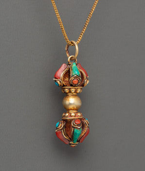 Gold Plated Vajra Dorje Locket | A Sacred Symbol of Power and Protection