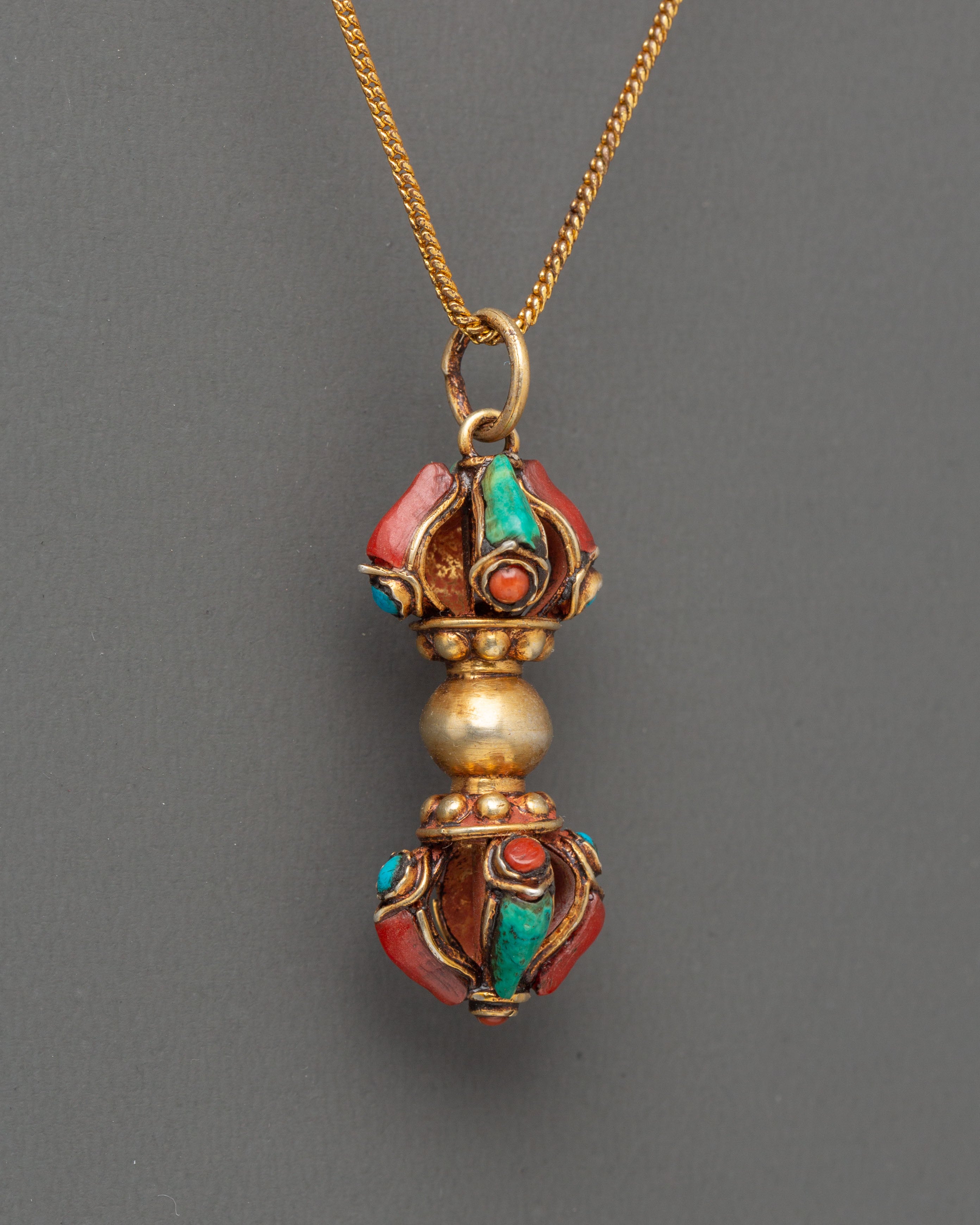 Gold Plated Vajra Dorje Locket | A Sacred Symbol of Power and Protection