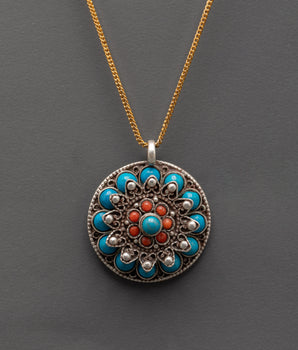 coral-turquoise-round-pendant
