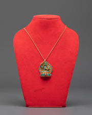 Manjushri Gold Plated Locket | Buddhist Wisdom Deity