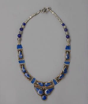 Tibetan Silver Necklace | Radiating Timeless Elegance and Spiritual Grace