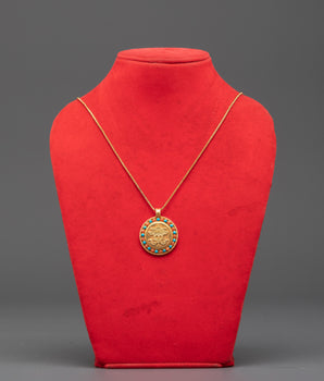 Parasol Locket with Turquoise and Coral