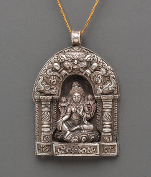 Handmade Green Tara Silver Locket