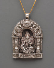 Handmade Green Tara Silver Locket