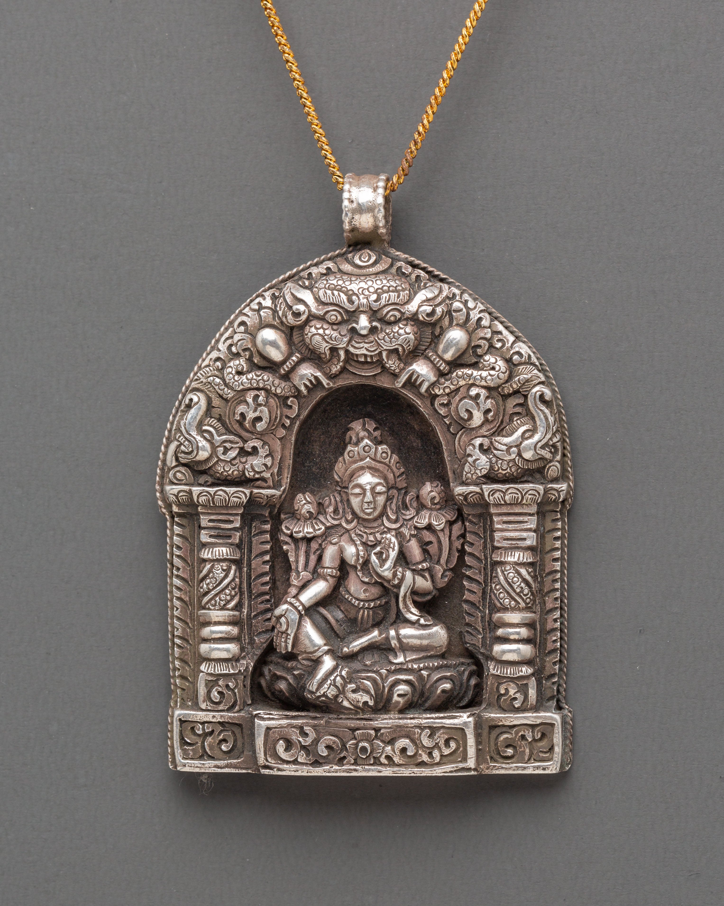 Handmade Green Tara Silver Locket