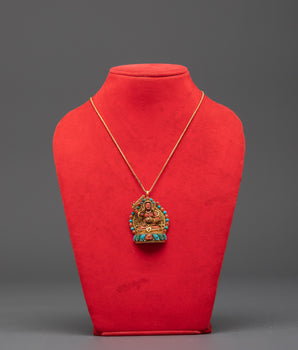 Gold Plated Manjushri Locket | Buddhist Wisdom Deity